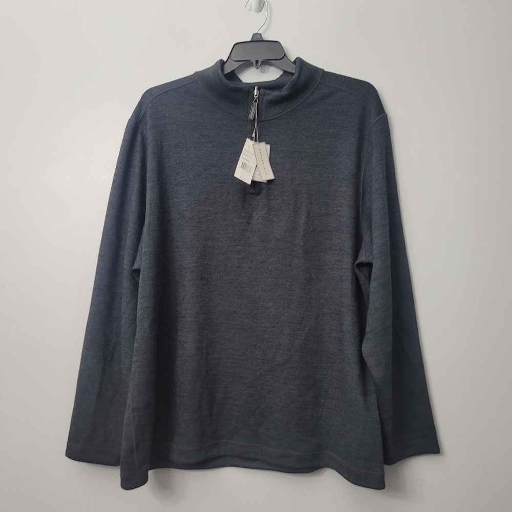 New Age of Wisdom Nicoby Reversible Performance Slub 1/4 Zip Sweater
